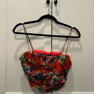 Zara Red and Multicolor Top